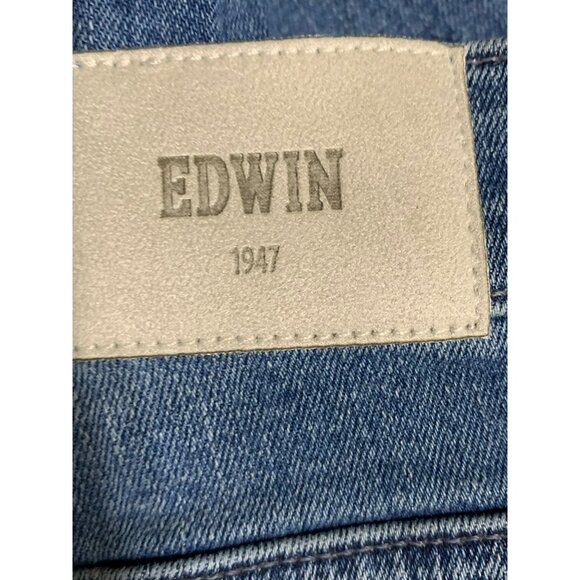 Edwin Elin Crop Straight Jeans Size 28 Ambition Blue Denim Womens $178 NWT - Picture 2 of 12